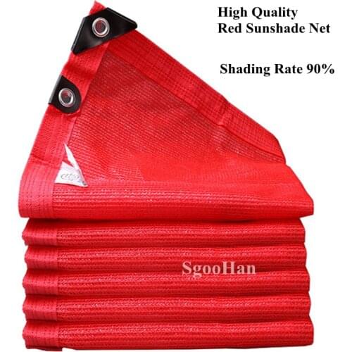 Red Anti-UV HDPE Sunshade Net Balcony Succulent Plant Shading Net Car Shed Sun Shade Swimming Pool Cover Pet House Awning Cloth