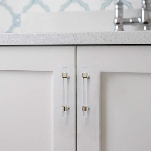 MFYS Various Sizes Acrylic Furniture Handles Adjustable Pulls Handle for Cabinets and Drawers Modern Simple Cabinet Hardware