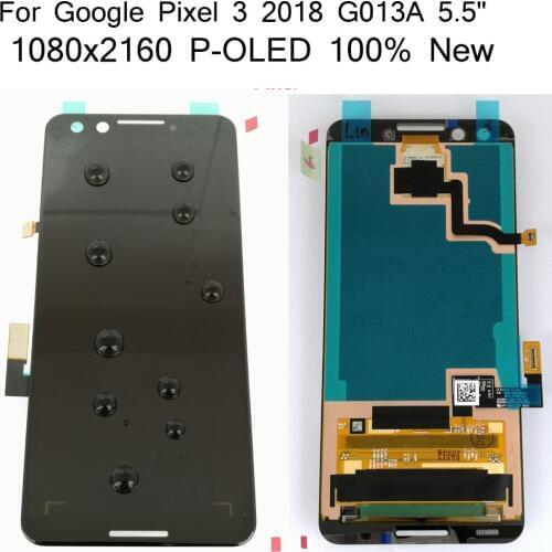 Shyueda P-OLED AAA+ 100% New 5.5" For Google Pixel 3 2018 G013A LCD Display Touch Screen Digitizer Assembly with free Tools