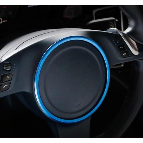 Alloy Car Steering Wheel Center Panel Sticker Styling Moulding Trim for Porsche Panamera Cayenne Macan Interior Decoration
