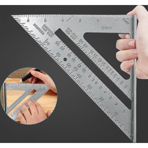 7” Measurement Tool Triangle Square Ruler 90 Degree Thickening Angle Rule 180*180*256mm Aluminum Woodworking Alloy Carpenter