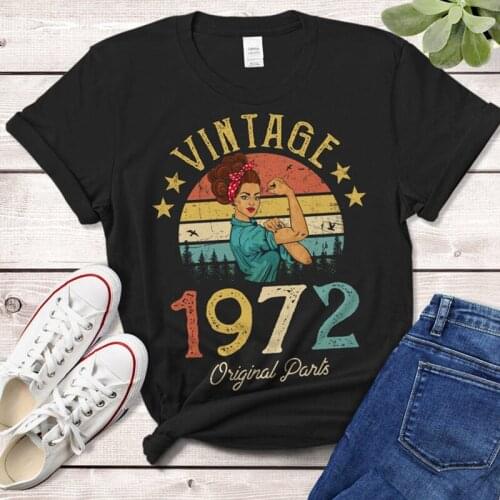 Vintage 1972 Quarantine Edition TShirt Rosie Women 49 Year Old 49th Birthday Gift Idea Mom Wife Daughter Funny Retro Tee Shirt