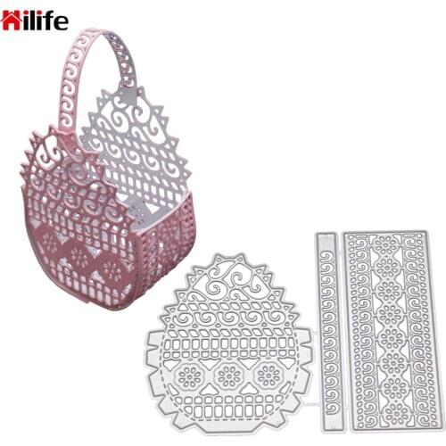 Cutting Dies For Scrapbooking Three-dimensional Flower Basket Decor DIY Cutting Dies Stencils Album Paper Card Craft