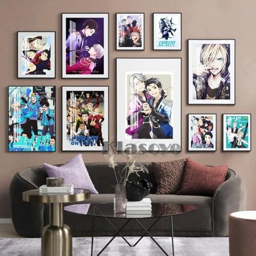 Yuri On Ice Japanese Anime Cartoon Wall Art Prints Picture Poster Otaku Bedroom Modern Living Room Home Decor Fans Collection