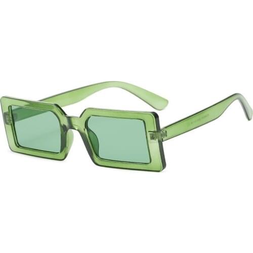 Fashion Small Frame Sunglasses Square Trendy Square Pattern Color Olive Green Glasses Women Men Eyewear