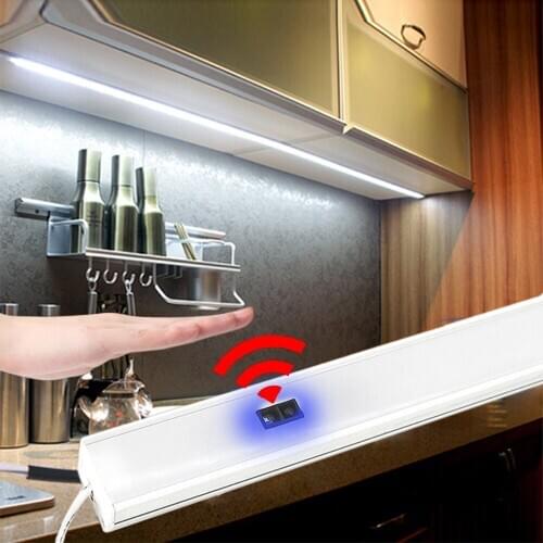 12V Sensor LED Cabinet Light lamp Hand Sweep Motion Sensor Kitchen Night Light Hand Wave LED Bar Bedroom Closet Wardrobe light
