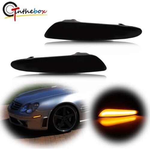 2pcs OEM-Spec Amber Front Bumper Side Marker Lamp LED For 2003-2006 Mercedes-Benz E320 E500 E55 AMG E-Class Sedan/Wagon 12V T10