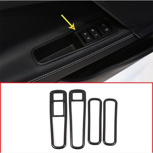 4pcs For Jaguar XE X760 2015-2018 Carbon Fiber Style ABS Car Door Side Storage Box Frame Trim Car Accessories