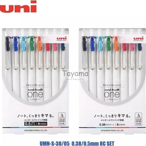8pcs Set Japan New Uni-ball One Gel Ink Ballpoint Pen 0.38/0.5mm Choose Colors UMN-S-38/05 Student Office Signature Pen