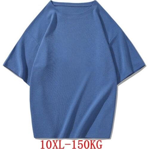 ANGINANA Large size womens T-shirt plus size 9XL 10XL summer round neck short sleeve loose black and white red big T-shirt top