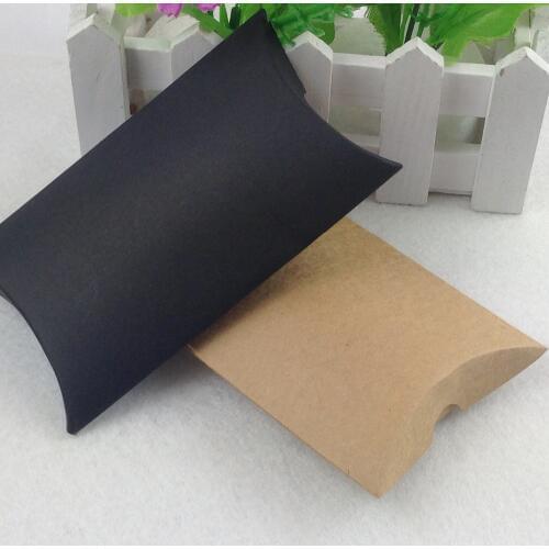 Free shipping 12.5x7.5x2cm Kraft paper Gift box Pillow Shape Boxes Jewelry box 100PCS/Lot Accept Custom Logo