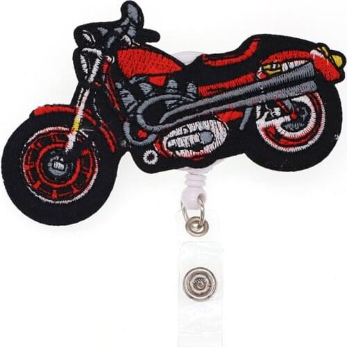 Custom Badge The Vehicle Series of Motorcycle Badge Reel Retractable Felt ID Card Badge Holder