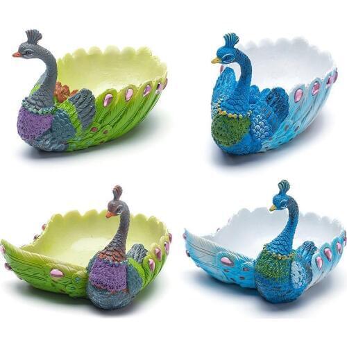 Colors Pastoral Simplicity Resin Peacock Green Plants Flower Pots Creative Flower Pot