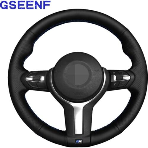 Car Steering Wheel Cover Black PU Artificial Leather For BMW M Sport F30 F31 F34 F45 F46 F22 F23 M235i M240i X1 F48 X2 F39