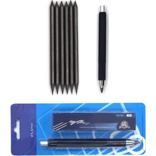 5.6mm Automatic Pencil Sketch Pencils with 6pcs 4B Graphite Pencil Lead for Draft Drawing Sketching Crafting