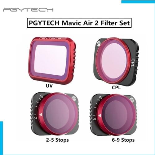PGYTECH Mavic Air 2 Filter Set UV CPL VND 2 to 5 Filter Camera Lens Filter for DJI Mavic Air 2 Accessories in stock original