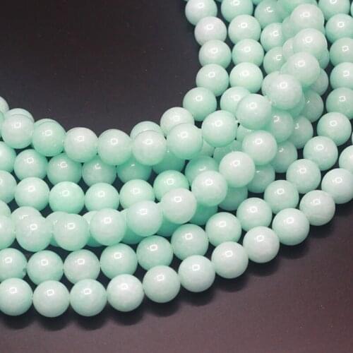 Round Light Green Natural Stone Beads and Beads for Jewelry Making DIY Bracelet Necklace Jewelery Green Beads Strand 15"