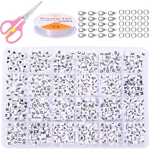 1620pcs Acrylic Letter Beads Set for jewelry making diy accessories Bracelet Necklace Mix Plastic Alphabet Beads boxs wholesale