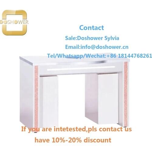 French manicure set with nail tech table for manicure table white