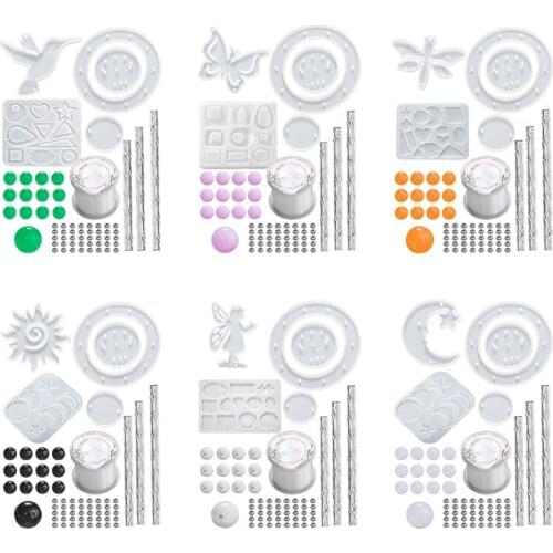 M2EA Resin Casting Mold Kit DIY Jewelry Craft Moulds Silicone Epoxy Resin Mold Including Many Different Shapes Keychain