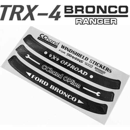 Rc Crawler Car TRX-4 Ford BRONCO Front Windshield Sticker