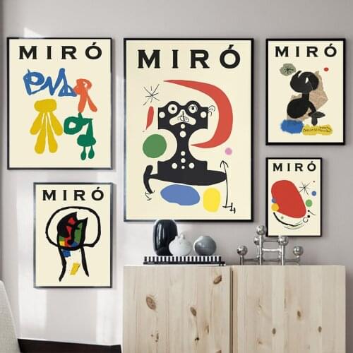 Joan Miro Abstract Exhibition Wall Art Canvas Painting Nordic Posters And Prints Graffiti Wall Pictures For Living Room Decor