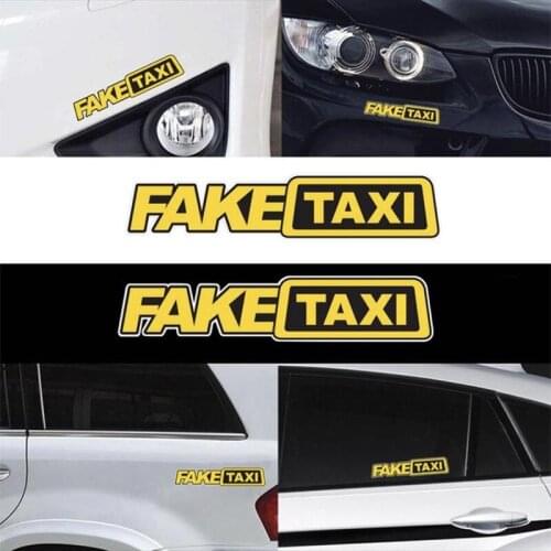 New Car Sticker Fake Taxi DIY Car Modified Decal SUV All Sedan Drift Car Body Sticker Cool Tuning Decoration Black White Yellow