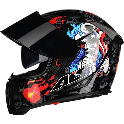 New AIS Double Lens Motorcycle Helmet Full Face Moto Helmet Motocross motorbike Biker Scooter Riding Helmet Casco safety helmet