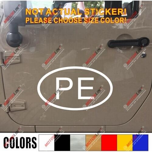 Peru PE Oval Country code Decal Sticker Car Vinyl no bkgrd pick size color