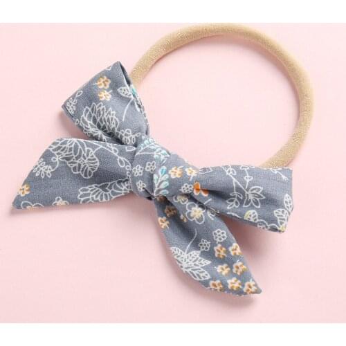 Spring floral bow baby headwear seamless super cute cotton hair band baby headband baby hair accessories