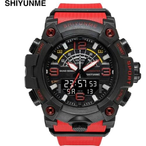 SHIYUNME Mens Military Watch Double Display Electronic Fashion Creative Sports Watches Waterproof Top Luxury Brand Male Clock