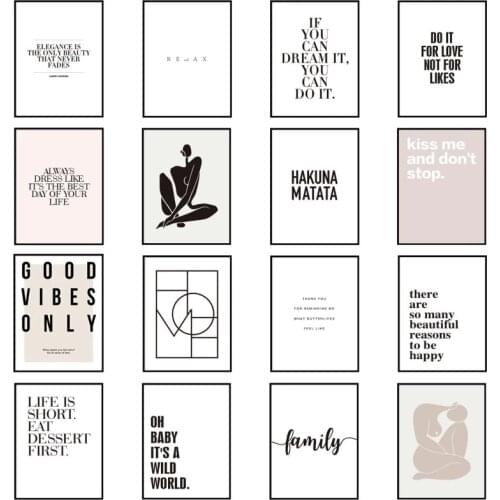 Nordic Wall Art Motivational Quotes Text Canvas Painting Posters And Prints Wall Pictures For Living Room Decoration Home Decor