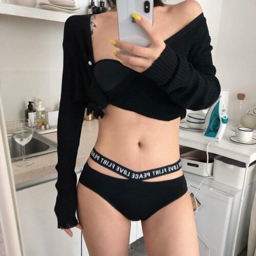 Sports Sexy Panties Letter Bandage Womens Underpants Low Waist Seamless Thong Temptation Underwear Breathable Cotton Breifs