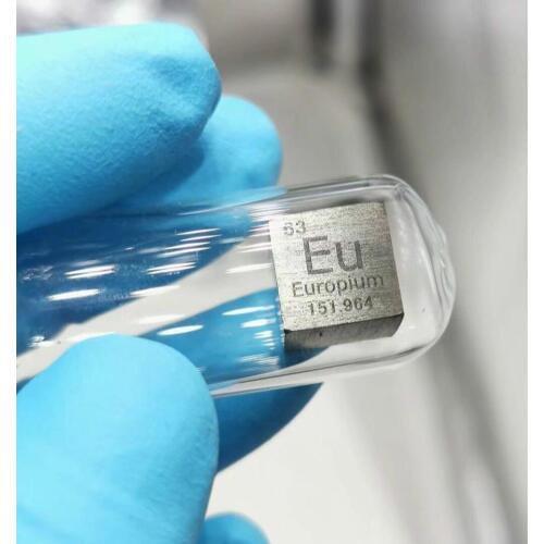 High Purity 99.95% Europium Rare Earth Metal Eu 5.24g Carved Element Periodic Table 10mm Cube