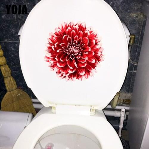 YOJA 23×23CM Bright Dahlia Home Living Room Wall Decoration Plant Flower Toilet WC Stickers T1-3036