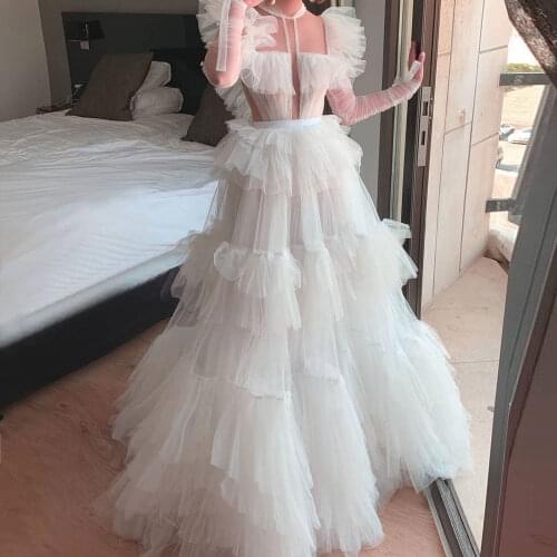 New Arrival Long Sleeves Prom Dress 2022 White Long Evening Party Gown Pleats Backless Illusion Neck Custom Made Plus Size