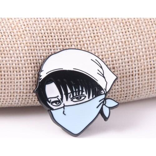 Anime Attack on Titan Scouting Legion Levi Ackerman Cartoon Enamel Alloy Clothes Lapel Badge Brooch Pin Jewelry Accessories