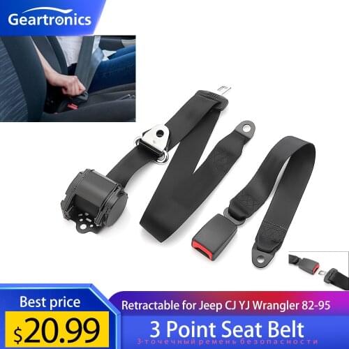 3.5m Shoulder 3 Point Seat Belt Retractable for Jeep CJ YJ Wrangler 82-95 for Cherokee Grand Cherokee
