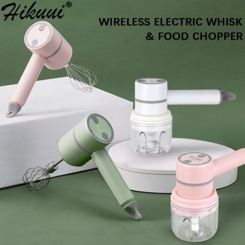 3 Speeds Electric Egg Whisk Handheld Charging Butter Egg White Mixer Baking Tools Home Kitchen Garlic Chopper Masher
