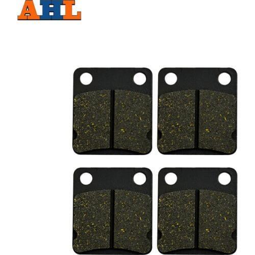 AHL 2 Pairs Motorcycle Brake Pads for KAWASAKI KVF 300 B1 B2 B3 B4 (2x4) Prairie 1999-2002 Black Brake Disc Pad