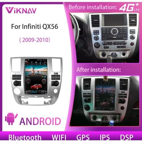 2 Din 128G Car Radio For Infiniti QX56 2009-2010 Stereo Android System Vertical Screen Car Multimedia Player Auto Head Unit