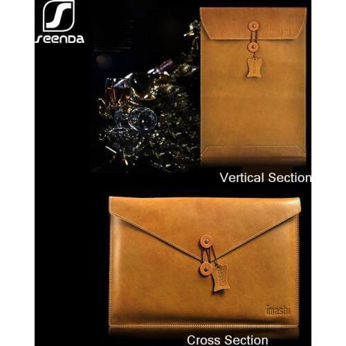 SeenDa Leather liner shockproof bag Case for Macbook Air13.3 Inch Notebook Genuine Leather Ipad 11Protect Shell