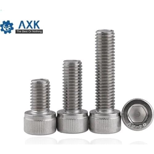DIN912 M3 M4 M5 M6 M8 Metric Thread 304 Stainless Steel Hexagon Socket Head Cap Screws Inner Hex Socket Bicycle Bolt 4mm-50mm