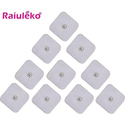 10Pcs Button Non-Woven Fabric Electrode Pads Use For Nerve Stimulator/Tens Digital Acupuncture Therapy Machine Massager 4*4cm