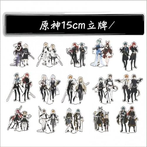 Game Genshin Impact Aether Zhongli Diuc Lumine Kamisato Ayaka Double Figure Series Acrylic Stand Model Plate Display Desk Toy