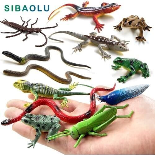 Simulation Frog grasshopper insect snake lizard figurine Animal model home decor miniature fairy garden decoration accessories