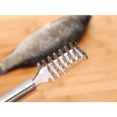 Stainless Fish Scales Scraping Graters Fast Remove Fish Cleaning Peeler Scraper Fish Bone Tweezers Kitchen Accessorie Tool Gadge