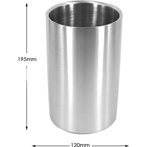 Silver Stainless Steel Silver Double Wall Insulated Wine Chiller Iceless Wine Cooler Champagne Bucket