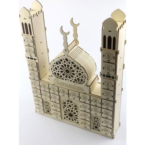 Ramadan Countdown Calendar DIY Wooden Eid Mubarak Ornament Drawer Party Decor