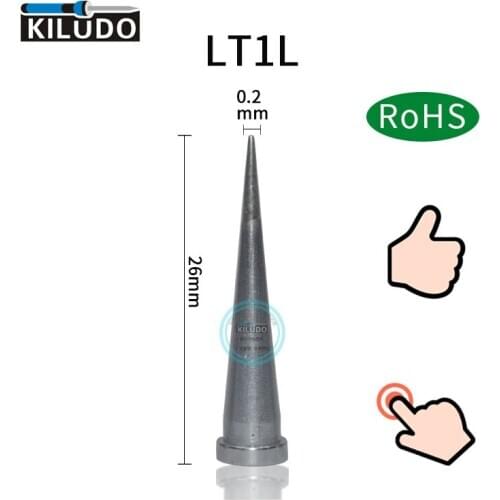 Kiludo 5PCS LT1L 0.2mm Soldering Iron Tips Round Tip for WSD81/WD1000 Solder Station